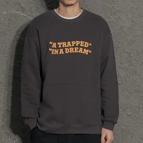 2021春秋新款无帽卫衣男潮牌刺绣上衣圆领长袖情侣装春装潮流外套商品大图