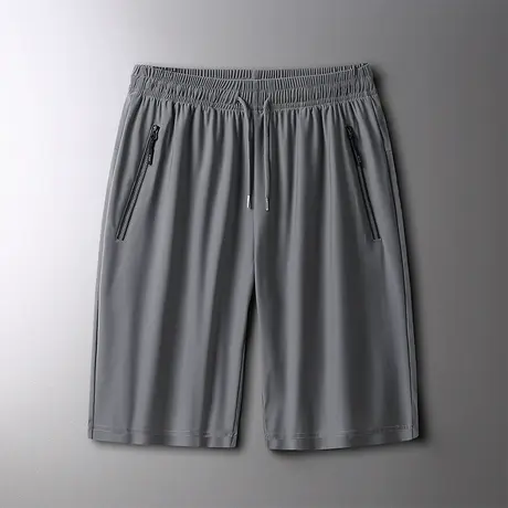 裤子男士夏季宽松直筒休闲宽松短裤2023夏季新款冰丝潮流五分裤男商品大图