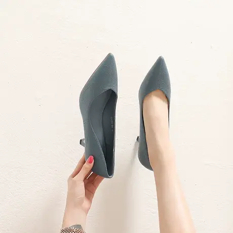 2023年新款性感尖头高跟鞋女细跟法式少女百搭浅口职业礼仪单鞋春图片