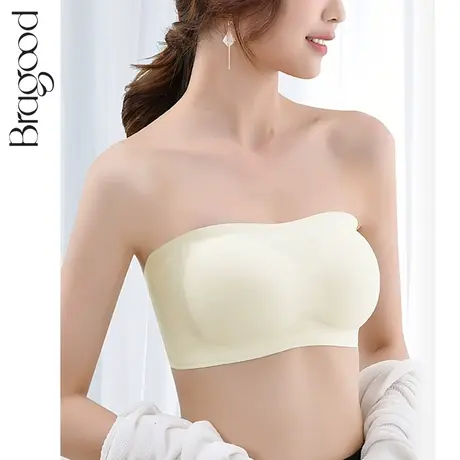 内衣女夏天薄款抹胸文胸无肩带美背无痕裹胸背心式防滑聚拢无钢圈商品大图