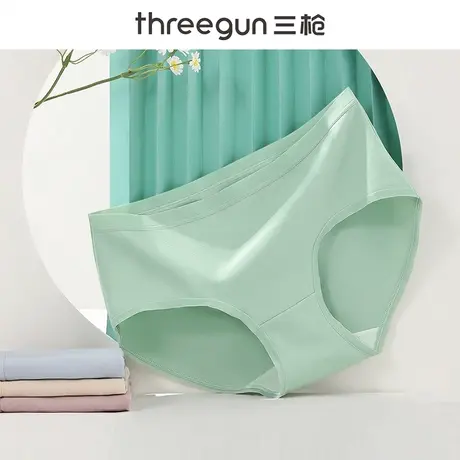 三枪纯棉女士内裤女抑菌桑蚕丝里裆女式中腰三角舒适短裤头少女生商品大图