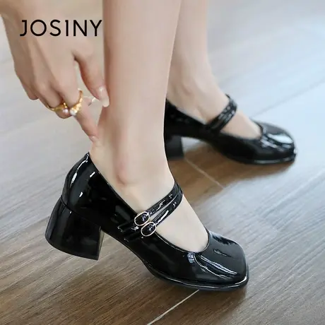 Josiny/卓诗尼玛丽珍女鞋2023夏季新款时尚气质高跟鞋配裙子单鞋商品大图