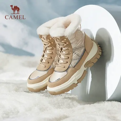 骆驼时尚雪地靴加厚马丁靴工装靴「火岩」加厚保暖羊毛领口雪地靴商品大图