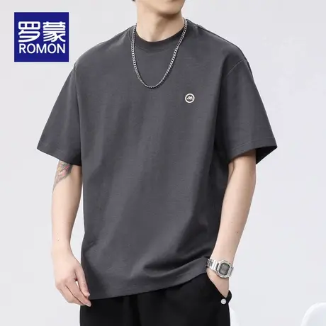 罗蒙冰丝短袖T恤男士夏季大码衣服2025新款潮牌男装冰感休闲体恤图片