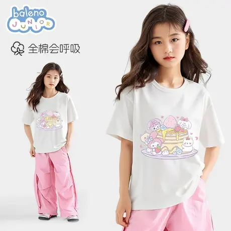 班尼路童装女童短袖t恤2025新款夏季儿童纯棉薄款夏装小女孩半袖图片