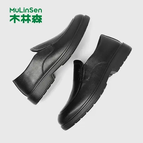 木林森男鞋2025年夏季新款正装商务皮鞋百搭日常通勤厚底休闲皮鞋商品大图