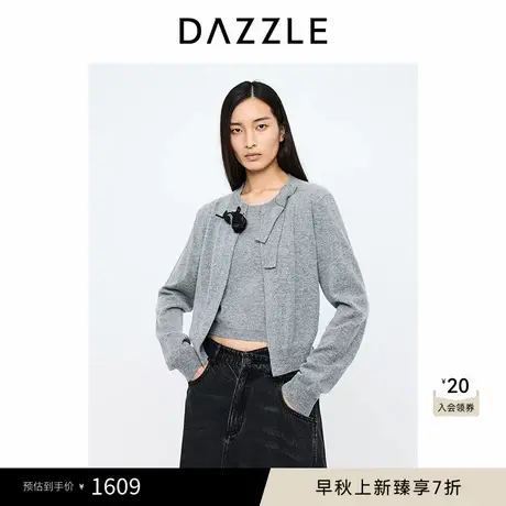 DAZZLE地素奥莱 毛针织衫冬季羊绒假两件针织上衣图片