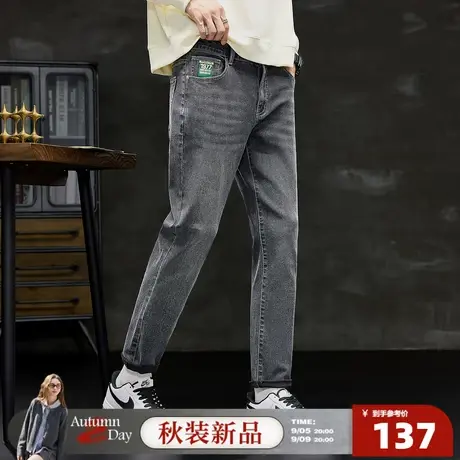 唐狮2025秋冬新款男牛仔裤宽松口袋小脚牛仔潮流休闲修身男裤商品大图