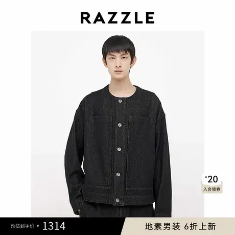 RAZZLE 地素男装黑色2025春季牛仔外套图片