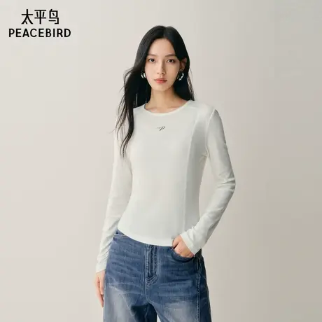 【商场同款】太平鸟25冬新款兰精天丝半高领打底长袖T恤A1CPF410L商品大图