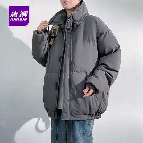 唐狮秋冬季新款立领宽松棉衣时尚百搭加厚保暖男士休闲外套衣服AP商品大图