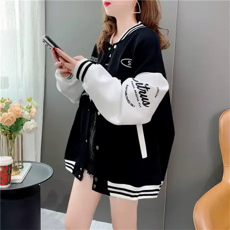 设计感棒球服卫衣外套女2022年新款秋季宽松休闲洋气网红百搭上衣商品大图