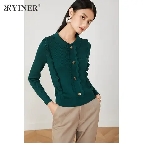 YINER音儿女装2021秋季新款优雅舒适休闲毛针织衫商品大图