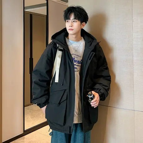 美式外套男士夹克潮牌痞帅百搭褂子冲锋衣复古秋冬季休闲开衫上衣商品大图