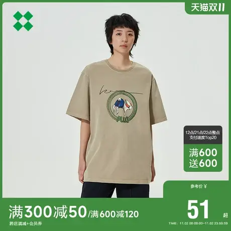 SEMIRPLUS潮牌短袖T恤2023春夏新款男女情侣宽松印花oversize商品大图