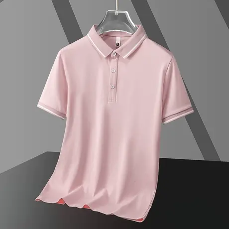 夏季polo衫短袖翻领t恤男装2024新款商务有领上衣服冰丝凉感半袖商品大图