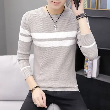 春秋款男毛衣线衣上衣服潮流针织衫薄款学生长袖内搭休闲打底衫商品大图