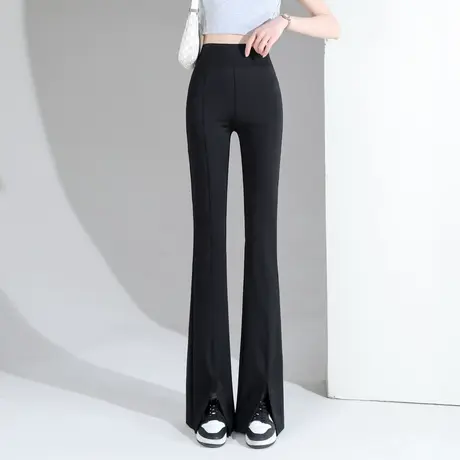 时尚气质休闲裤2023年秋季新款女士简约高腰显瘦通勤瑜伽微喇裤商品大图