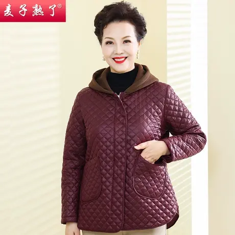 妈妈秋冬加厚外套薄款棉衣2023新款阔太太大码洋气上衣中老年女装图片