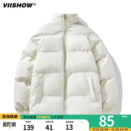 VIISHOW冬季加厚棉衣男牌立领棉袄面包服纯色美式宽松棉服男外套商品大图