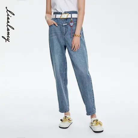 LANCY/朗姿牛仔裤子女士22春夏奥莱时尚通勤裤商场同款专柜正品图片