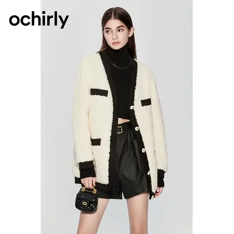 【品牌甄选】欧时力 颗粒绒羊毛小香风外套女 23新秋软糯千金风商品大图