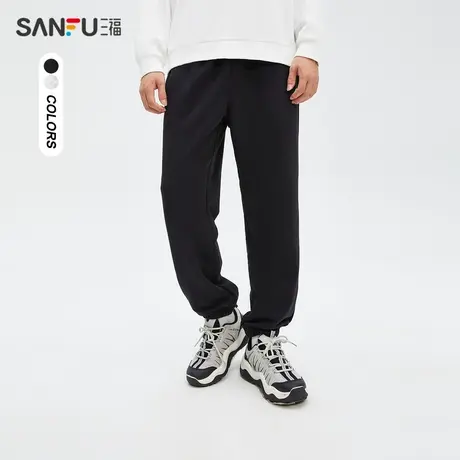 三福2023夏男士山脉抽绳运动风休闲裤 简约舒适宽松长裤473270商品大图