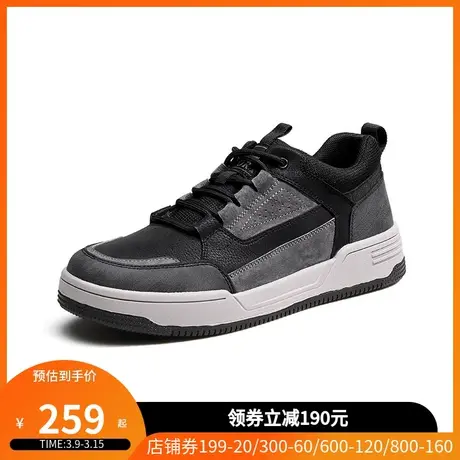 骆驼男鞋2023秋季新款耐磨透气止滑时尚休闲拼接街潮厚底滑板鞋男商品大图