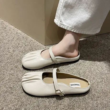 港风拖鞋女2023夏季新款包头拖气质时尚软底韩版无后跟凉拖懒人鞋商品大图