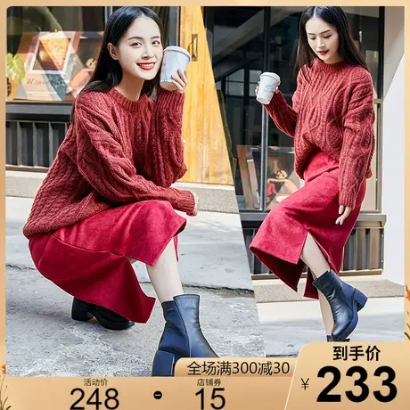 2023冬季新款小众牛皮粗跟高跟时尚短靴女圆头休闲欧美风女靴皮鞋图片