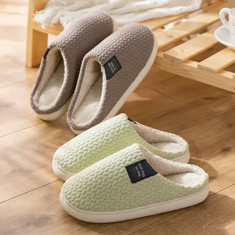 2023年新款棉拖鞋女冬季情侣室内厚底防滑保暖毛绒居家包头拖鞋男商品大图