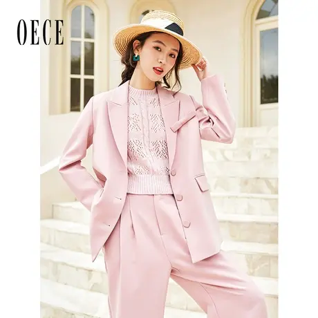 【买1送1】Oece小西装套装春秋秋季新款女休闲两件套职业西服外套图片