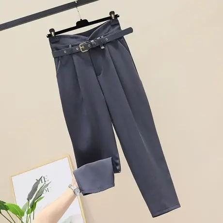 灰色西装裤女高腰显瘦直筒裤女式夏季薄款九分烟管裤宽松休闲裤子图片