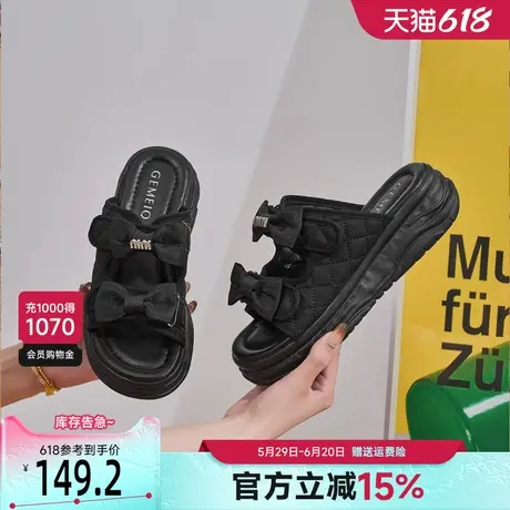 戈美其沙滩凉拖鞋女夏外穿2025新款厚底防水防滑软底蝴蝶结拖鞋女图片