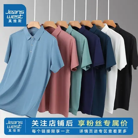 LR真维斯男装半袖上衣夏季商务休闲衣服男士polo衫短袖t恤爸爸商品大图