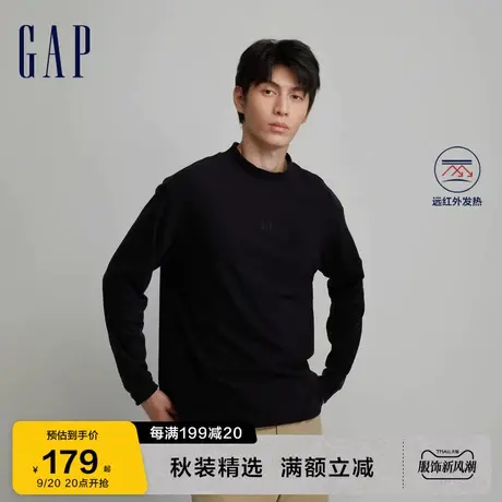 Gap男装秋季2023新款LOGO半高领长袖T恤810620休闲上衣图片