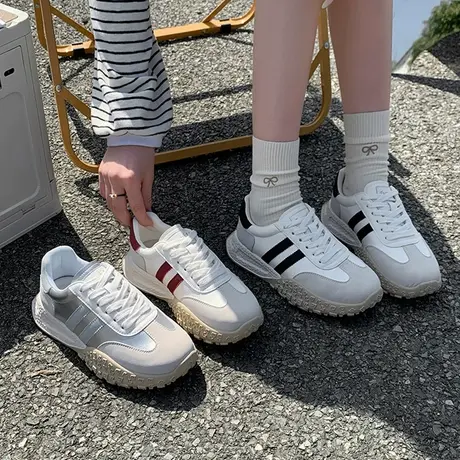 复古厚底阿甘鞋女2025春季新款百搭休闲运动鞋爆款鞋子德训小白鞋图片