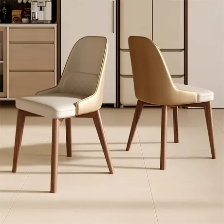 顾家家居实木新中式胡桃木全实木餐椅多功能中古风椅子 PT8030Y-V图片