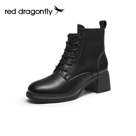 红蜻蜓厚底时装靴女2023秋冬新款户外通勤防滑短靴软底中年妈妈靴图片