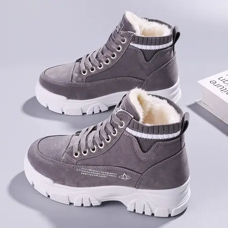 棉鞋女2023年新款冬季高帮运动休闲鞋加绒加厚雪地鞋学生保暖鞋子商品大图
