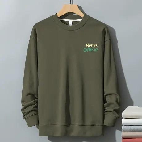 350g重磅摇粒绒卫衣男秋冬加绒加厚无帽上衣长袖t恤圆领日系潮流图片