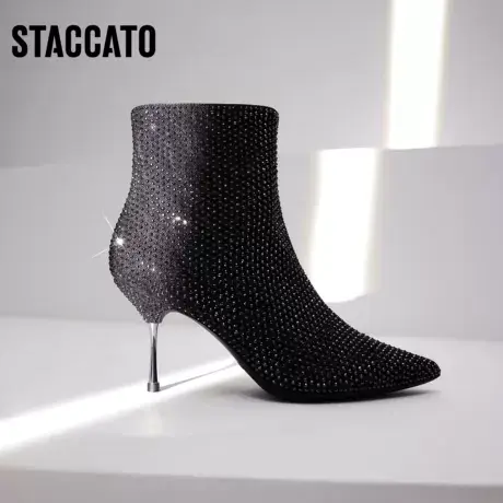 思加图冬季新款仙女风星空鞋短靴细高跟鞋时装靴女靴EQR01DD3商品大图