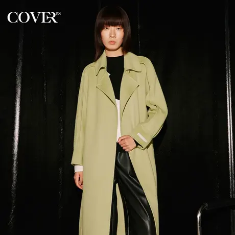 COVER冬季小翻领双面呢毛呢大衣图片