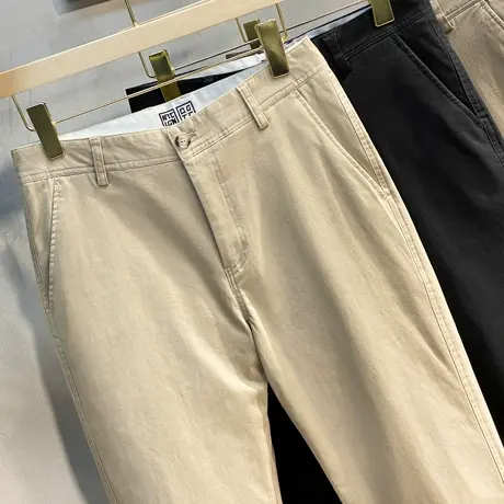 商务休闲裤男直筒春秋季高端纯棉长裤男士西裤九分裤子男秋冬新款商品大图