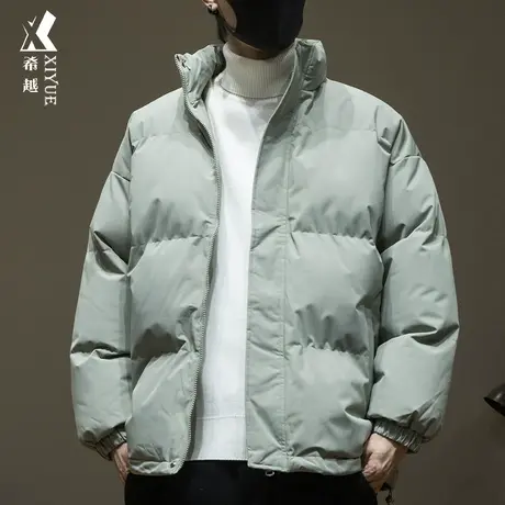 希越立领棉服男冬季新款保暖加厚男款面包服简约大码男士棉衣外套商品大图