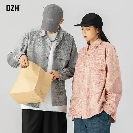 男士痞帅花衬衫男长袖寸衣潮牌男装2023新款休闲衬衣情侣装薄外套商品大图