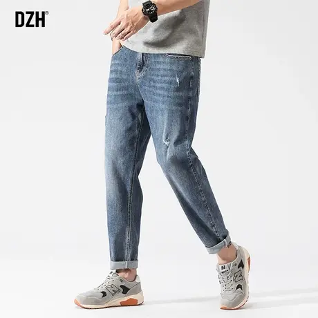 男士修身直筒牛仔裤男秋冬新款大码裤子男款2023年新款休闲裤长裤商品大图
