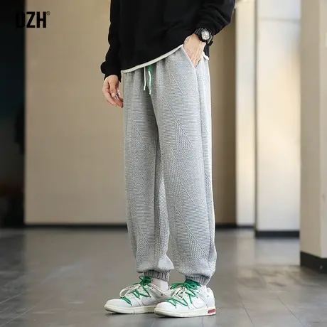 男士秋季灰色休闲裤男宽松束脚卫裤显瘦哈伦裤篮球运动裤潮牌男裤商品大图