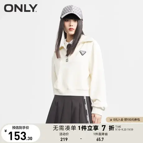 【买5免1】ONLY奥莱夏季时尚百搭短款长袖宽松卫衣女商品大图