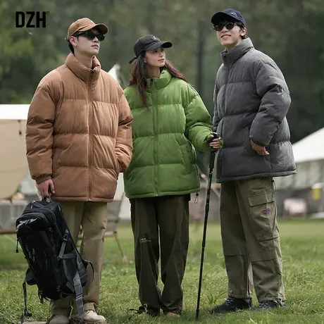 男士美式复古灯芯绒棉服男电冬季加厚短款面包服2023新款情侣棉衣图片